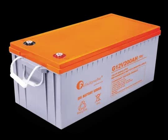 Felicity G12V200AH 12V 200Ah gel battery with an orange top