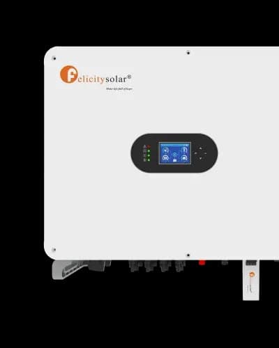 Felicity IVGM 50kW three-phase hybrid inverter, close view of the front