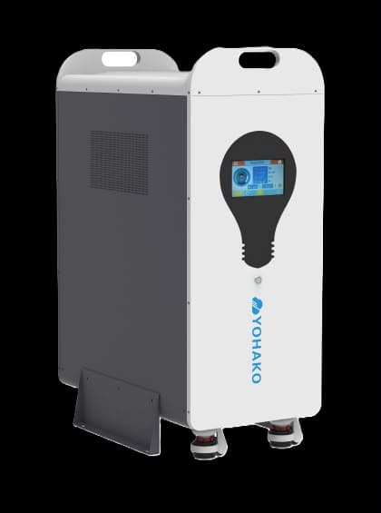 New-model Yohako YHK lithium battery with carry handles and a bulb-shaped display panel