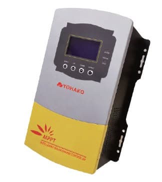 Yohako intelligent MPPT solar charge controller with a yellow lower half