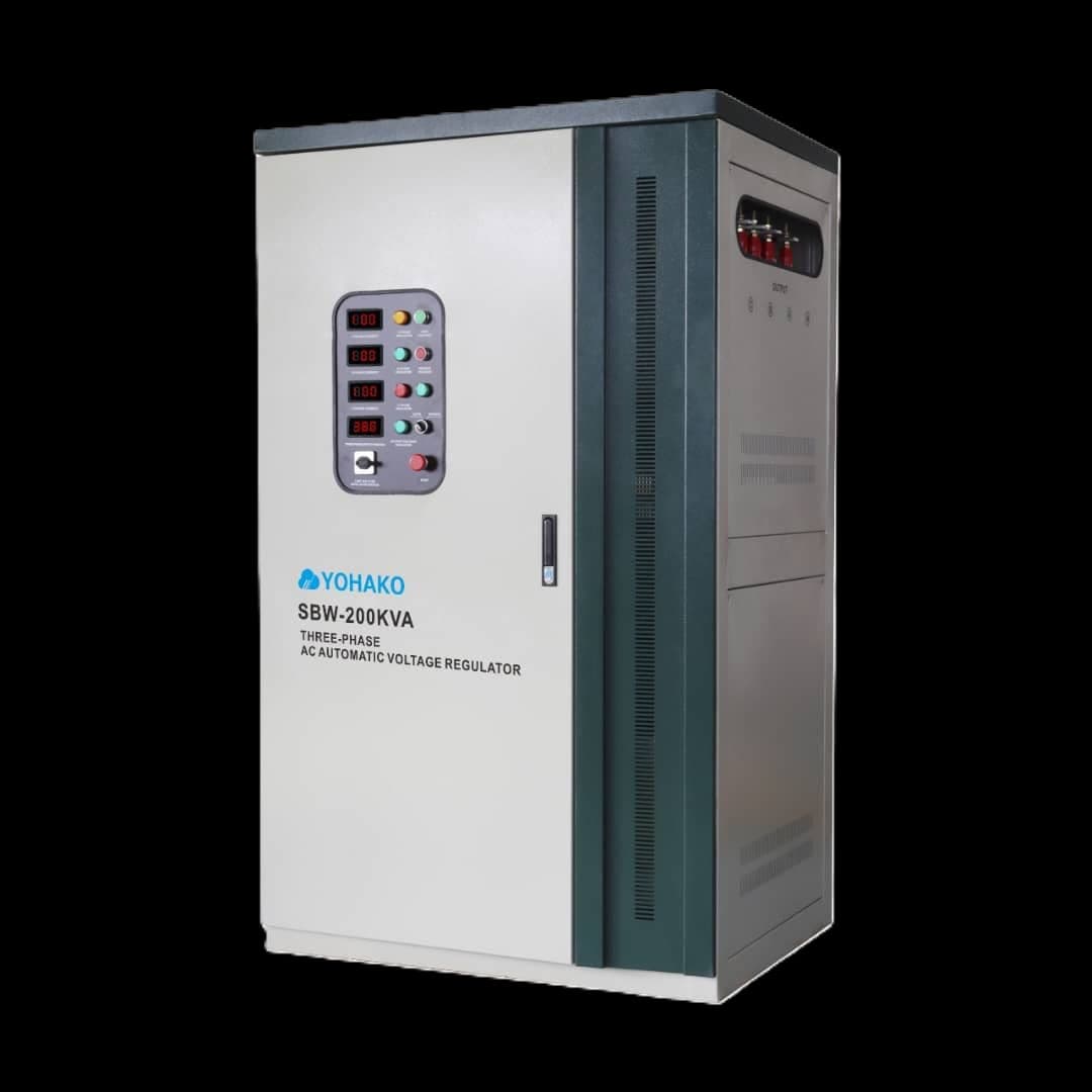 Yohako SBW three-phase automatic voltage regulator cabinet (the 200kVA model is pictured)