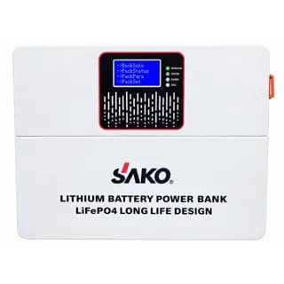 Sako LiFePO4 lithium battery power bank, front view