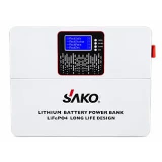 Sako 5kWh LiFePO4 lithium battery power bank, front view