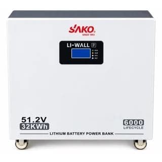 Sako Li-Wall 51.2V lithium battery power bank on wheels, marked 32kWh