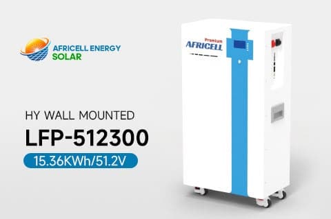 Africell HY wall-mounted LFP-512300 lithium battery, 15.36kWh at 51.2V